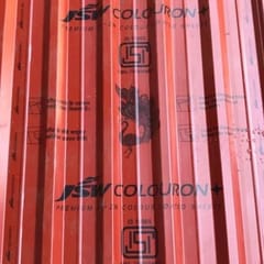 JSW Colouron+ Premium Colour Coated Roofing Sheets (BRICK RED Colour) - DOUBLE RIPPED TRAPEZOIDAL PROFILE