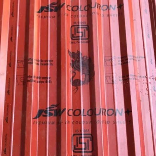 JSW Colouron+ Premium Colour Coated Roofing Sheets (BRICK RED Colour) - DOUBLE RIPPED TRAPEZOIDAL PROFILE