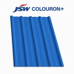 JSW Colouron+ Premium Colour Coated Roofing Sheets (BLUE Colour) - DOUBLE RIPPED TRAPEZOIDAL PROFILE