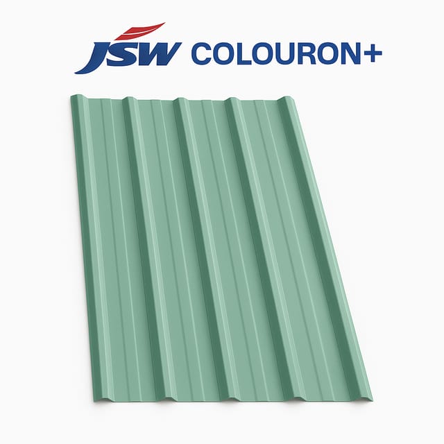 JSW Colouron+ Premium Colour Coated Roofing Sheets (MIST Green) - DOUBLE RIPPED TRAPEZOIDAL PROFILE