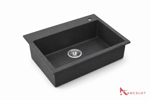 Kitchen Quartz Sink - Small ( Black Colour )