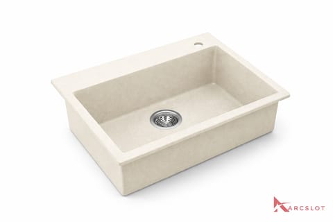Kitchen Quartz Sink - Small ( Ivory Colour )