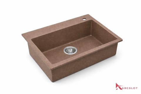 Kitchen Quartz Sink - Small ( Brown Colour )