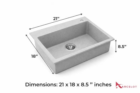 Kitchen Quartz Sink - Big ( Grey Colour )