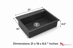 Kitchen Quartz Sink - Big ( Black Colour )