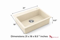 Kitchen Quartz Sink - Big ( Ivory Colour )