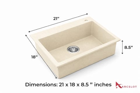Kitchen Quartz Sink - Big ( Ivory Colour )