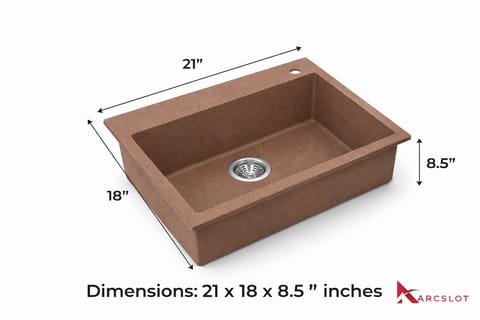 Kitchen Quartz Sink - Big ( Brown Colour )