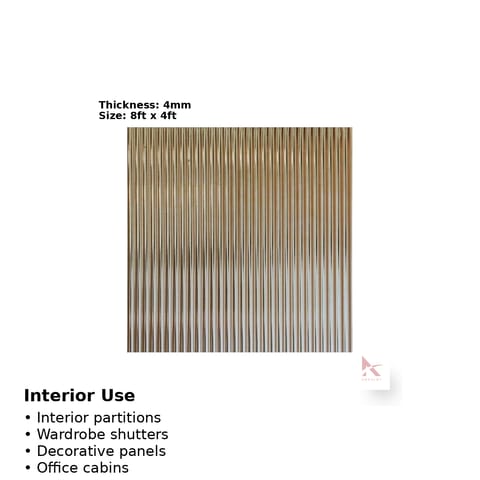 Polycarbonate Fluted Solid Sheet- 4MM (Bronze)