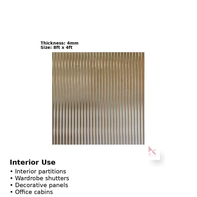 Polycarbonate Fluted Solid Sheet- 4MM (Bronze)