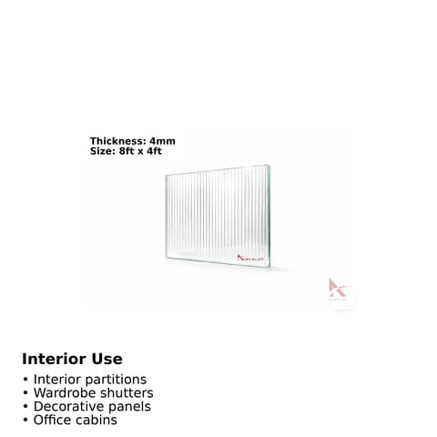 Polycarbonate Fluted Solid Sheet- 4MM (Clear)