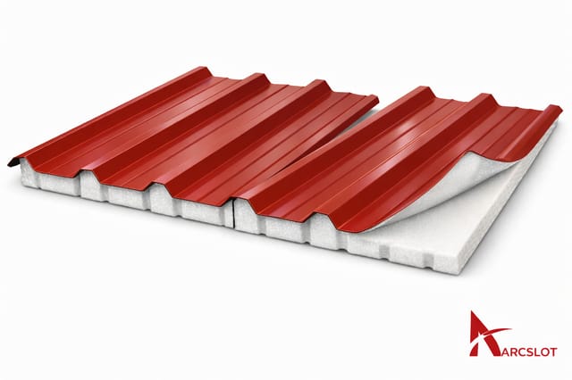 Colour Coated Roofing Sheet with 6mm EPE Insulation - Brick Red Colour (Sheet thickness 0.50mm)