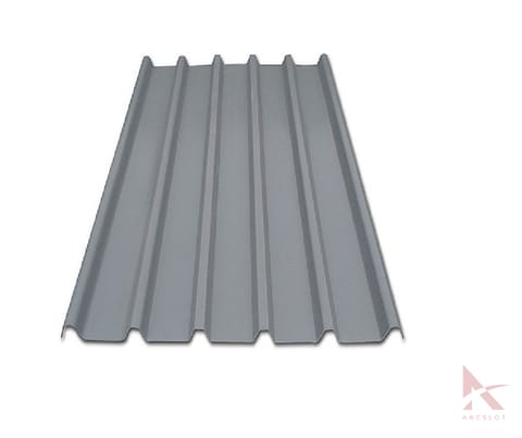 JSW Colouron+ Premium Colour Coated Roofing Sheets (Dusty Grey  Colour) - DOUBLE RIPPED TRAPEZOIDAL PROFILE